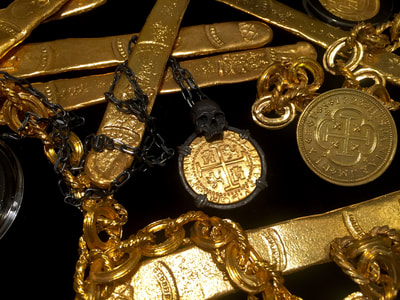 Peru 8 Escudos 1710 "Skull Pendant" Shipwreck Jewelry Treasure Coin Necklace 13