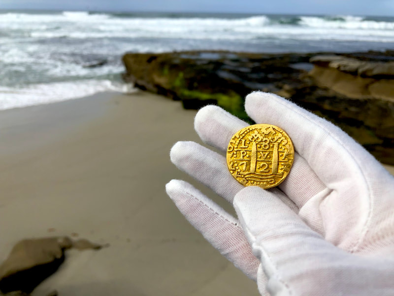 Peru 8 Escudos 1723 "Dated" Pirate Gold Coins Treasure Jewelry  RAW 16