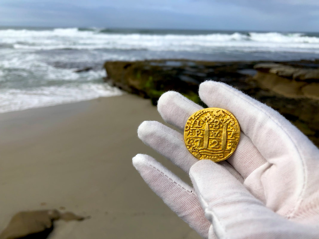 Peru 8 Escudos 1723 "Dated" Pirate Gold Coins Treasure Jewelry RAW