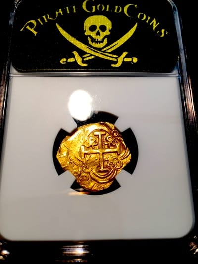 Colombia "Full Error Date" Backwards 6, 9 and 6" 2 Escudos 1696 NGC 63 "1715 Plate Fleet Shipwreck - 300th Anniversary Find"