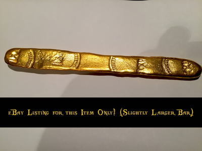 Atocha Gold Finger Bar 22kt Gold Electroplated 2 Microns thick! (125.3gm) Silver 1622 Treasure Bar Reproduced 10