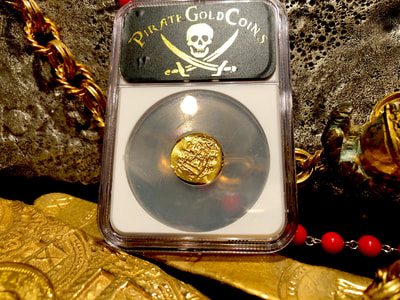 Mexico 1 Escudo 1704 "Dated! 1715 Plate Fleet Shipwreck" NGC 61 9