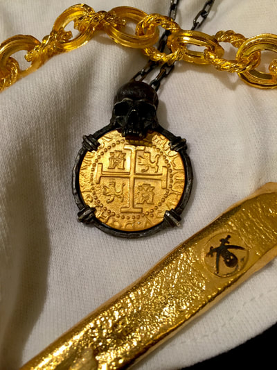 Peru 8 Escudos 1710 "Skull Pendant" Shipwreck Jewelry Treasure Coin Necklace 7