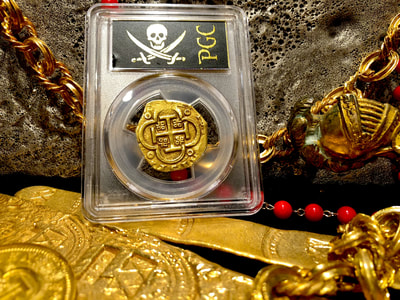 Spain 4 Escudos 1630-55 "Brute Style" PCGS 40 Pirate Gold Coins Treasures 6