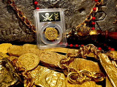 Spain 4 Escudos 1630-55 "Brute Style" PCGS 40 Pirate Gold Coins Treasures 4