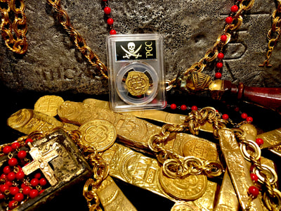 Spain 4 Escudos 1630-55 "Brute Style" PCGS 40 Pirate Gold Coins Treasures 10