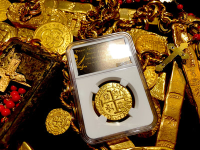 Peru 8 Escudos 1710 Gold Plated Pirate Gold Coins Shipwreck Collection 10