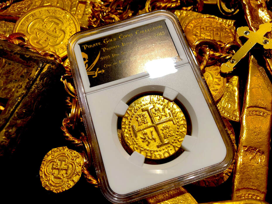 Peru 8 Escudos 1710 Gold Plated Pirate Gold Coins Shipwreck Collection