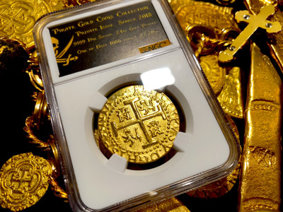 Peru 8 Escudos 1710 Gold Plated Pirate Gold Coins Shipwreck Collection 2