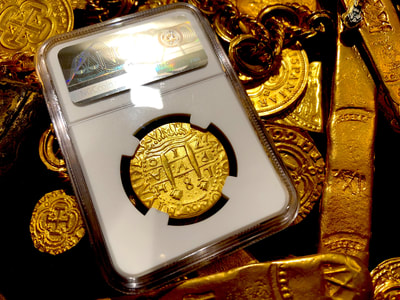 Peru 8 Escudos 1710 Gold Plated Pirate Gold Coins Shipwreck Collection 15