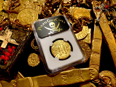 Peru 8 Escudos 1710 Gold Plated Pirate Gold Coins Shipwreck Collection 16