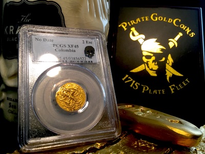 Colombia 2 Escudos "No Date- Pre 1700's Carlos II"  PCGS 45 3