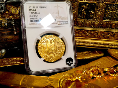 Peru 8 Escudos 1712 "1715 Plate Fleet- from Kip Wagner" NGC 64 2