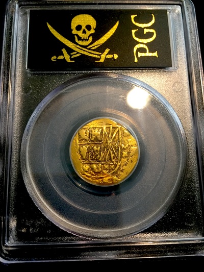 Colombia 2 Escudos "No Date- Pre 1700's Carlos II"  PCGS 45 7