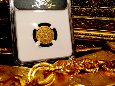 Spain  1 Escudos  1701  "Only 1 Known! - Philip V"  NGC 55 8