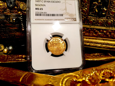 Spain  1 Escudo 1607 "Finest of 5 Known!"  NGC 65 3