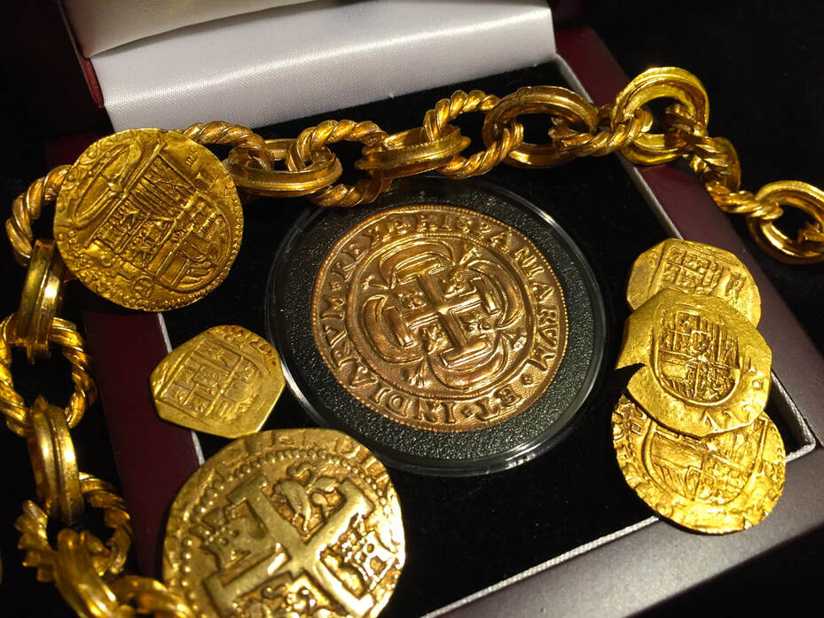 Mexico 1715 Royal (Toned) Gold Electroplated 21kt Treasure Coin