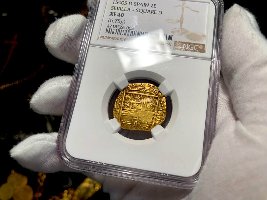 Spain 2 Escudos 1590 "Dated" NGC 40