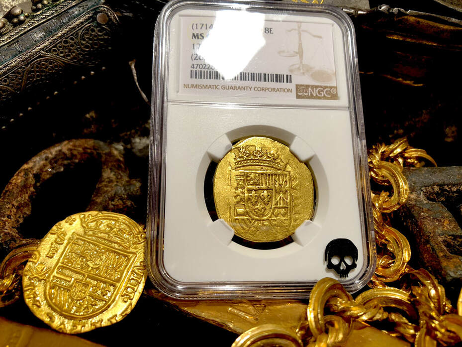 Mexico 8 Escudos 1714-15 "1715 Plate Fleet Shipwreck" NGC 62