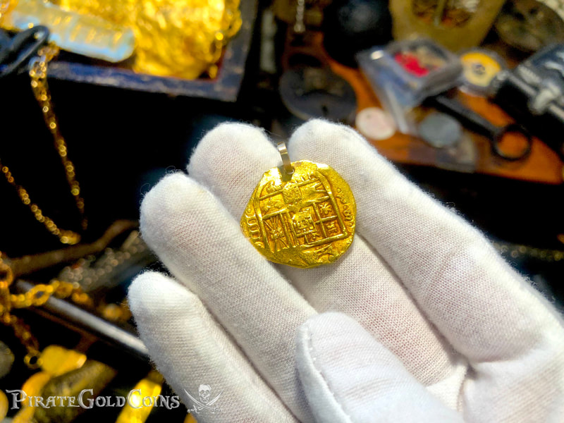 Spain 4 Escudos 1630-47 RAW Pirate Gold Coins Jewelry Treasures 3