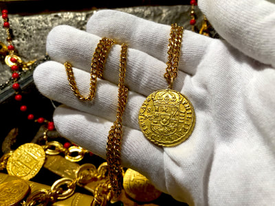 Spain 4 Escudos 1712 "Full Date" with Bail Pirate Gold Coins Treasure Jewelry 10