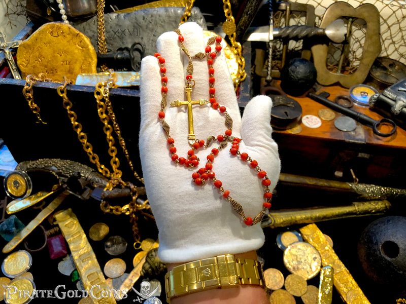 Gold and Coral Rosary from the 1715 Fleet Shipwreck 18