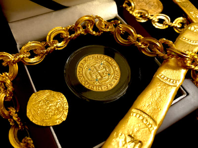 Replica  Mexico  Royal  (mini)  with real Sapphires 1715  Gold Electroplated 22kt 5