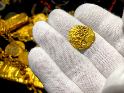 Colombia 2 Escudos 1742 "Dated" RAW Pirate Gold Coins Jewelry Treasures 8