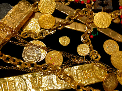 Colombia 2 Escudos 1742 "Dated" RAW Pirate Gold Coins Jewelry Treasures 10