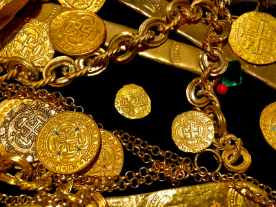 Colombia 2 Escudos 1742 "Dated" RAW Pirate Gold Coins Jewelry Treasures 11