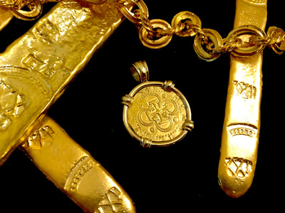 Authentic Spain 2 Escudos 1556-98 18kt Pendant Shipwreck Jewelry Treasure Coin 9