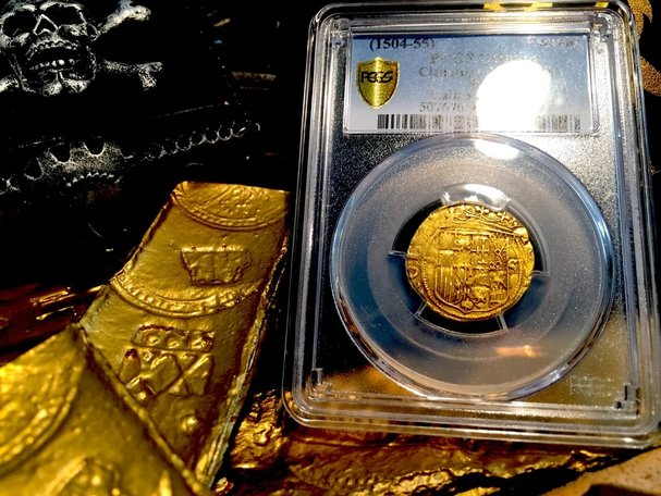 Spain  1 Escudo  1504-55  "Cross of Jerusalem"  PCGS Details  Gold Doubloon