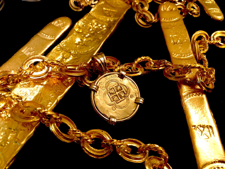 Spain 4 Escudos 1556-98 18kt Gold Pendant Shipwreck Jewelry Treasure Coin