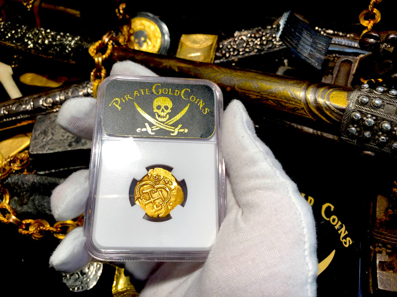 Spain 2 Escudos 1614 "Full 4 Digit Date" NGC 45​ Pirate Gold Coins 5
