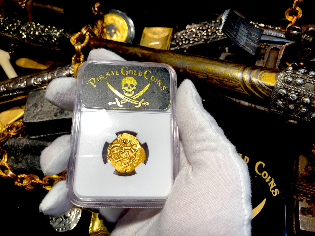 Spain 2 Escudos 1614 "Full 4 Digit Date" NGC 45​ Pirate Gold Coins