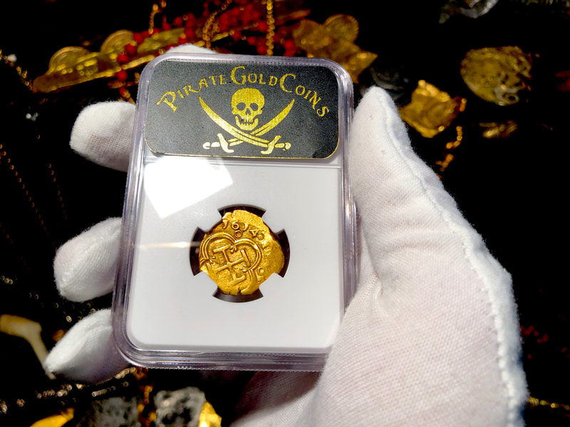 Spain 2 Escudos 1614 "Full 4 Digit Date" NGC 45​ Pirate Gold Coins 7