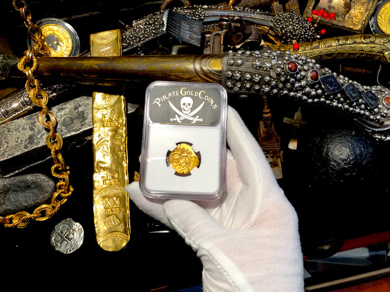 Spain 2 Escudos 1614 "Full 4 Digit Date" NGC 45​ Pirate Gold Coins 8