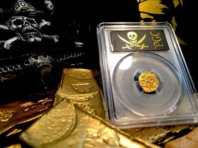 ​Spain  1 Escudo 1556-98  "Visible SB"   Gold Doubloon Coin  PCGS 35 10