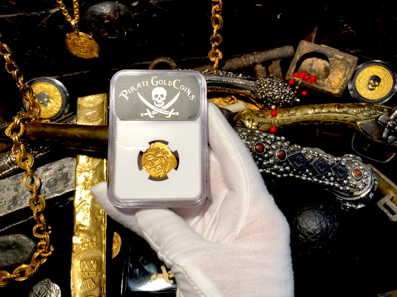 Spain 2 Escudos 1614 "Full 4 Digit Date" NGC 45​ Pirate Gold Coins 9