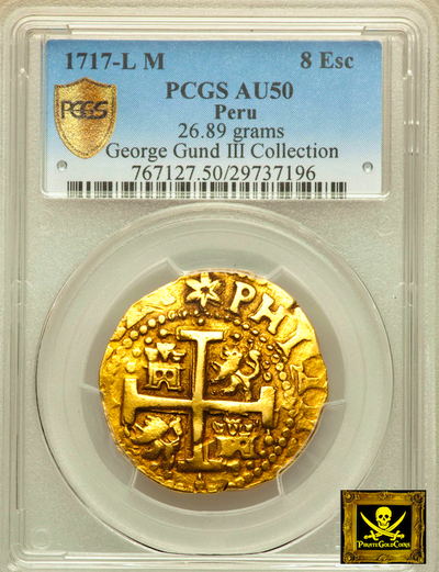 Peru 8 Escudos 1717 NGC 50 Finest of Only 1 Known 2