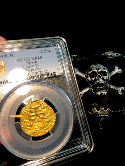 Spain  2 Escudos  "Fully Dated!" 1591/0  Philip II  PCGS 45 3