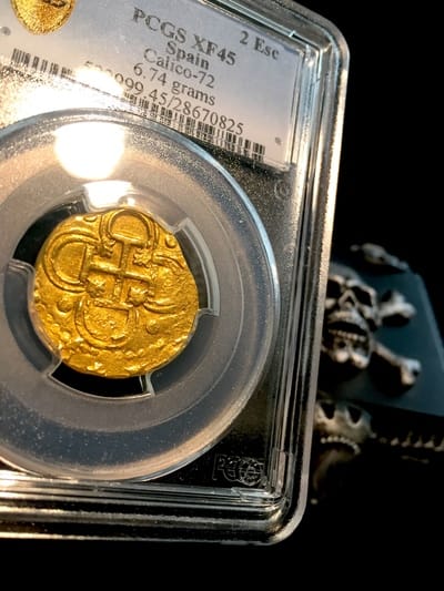 Spain  2 Escudos  "Fully Dated!" 1591/0  Philip II  PCGS 45 5