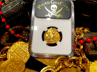 Spain 2 Escudo 1617 "Full Date" NGC 50 Pirate Gold Coins Treasure 12