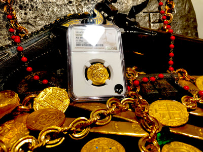 Spain 2 Escudos 1614 "Full 4 Digit Date" NGC 58 Pirate Gold Coins 4