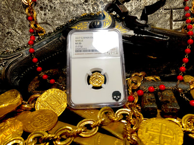 Spain 1 Escudo 1617 "Full 4 Digit Date" NGC 25 Pirate Gold Coins 8