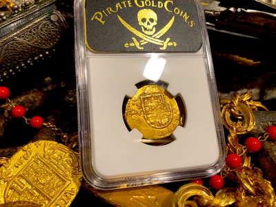 Spain 2 Escudos 1612 "Dated" NGC 62 Pirate Gold Coins Treasure 5