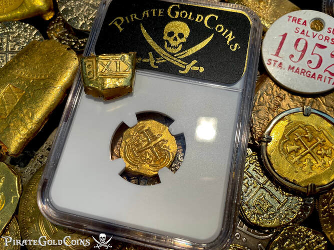 1621-94 | Colombia 2 Escudos | Pirate Gold Coins 19