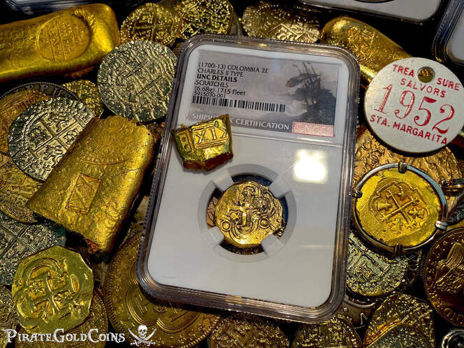 1694-1715 | Colombia 2 Escudos | Pirate Gold Coins 28