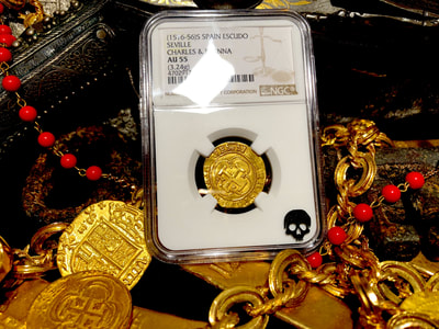 Spain 1 Escudo 1516-56 "Charles & Joanna" NGC 55 3