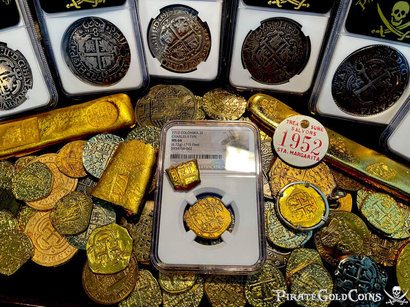 Colombia 2 Escudos 1712 "Fleet Shipwreck, 2nd Finest Known!" NGC 64 4